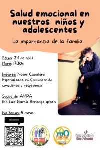 CARTEL TALLER SALUD EMOCIONAL DE NUESTROS NIÑOS Y ADOLESCENTES